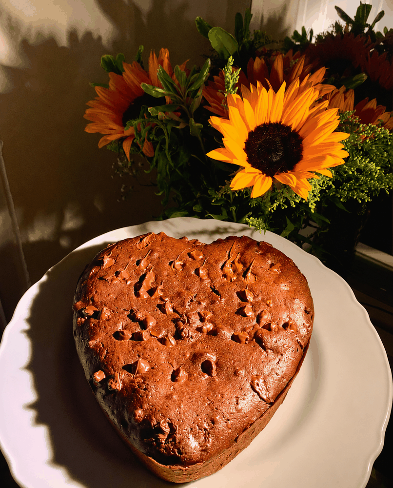 Brownie en forma de corazón